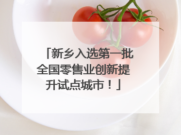 新乡入选第一批全国零售业创新提升试点城市！