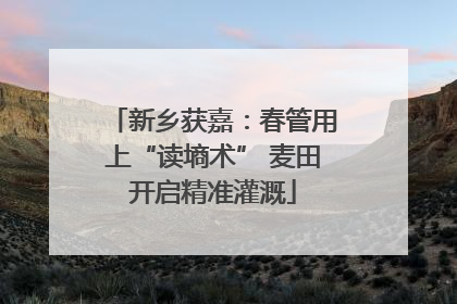 新乡获嘉：春管用上“读墒术” 麦田开启精准灌溉