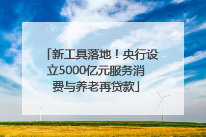 新工具落地！央行设立5000亿元服务消费与养老再贷款