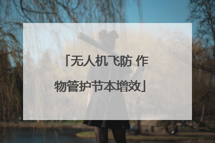 无人机飞防 作物管护节本增效