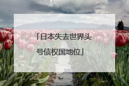 日本失去世界头号债权国地位