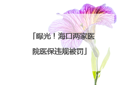 曝光！海口两家医院医保违规被罚