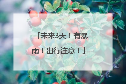 未来3天！有暴雨！出行注意！