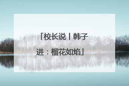 校长说丨韩子进：榴花如焰