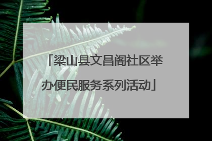 梁山县文昌阁社区举办便民服务系列活动