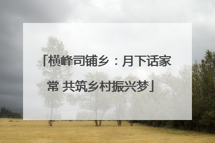 横峰司铺乡：月下话家常 共筑乡村振兴梦
