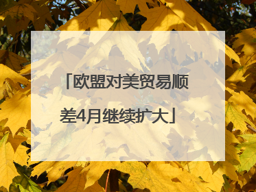 欧盟对美贸易顺差4月继续扩大