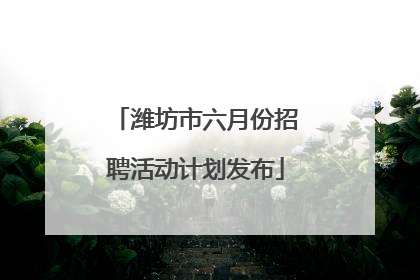 潍坊市六月份招聘活动计划发布