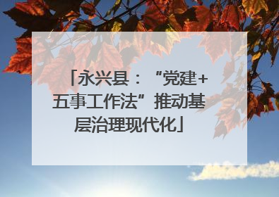 永兴县：“党建+五事工作法”推动基层治理现代化