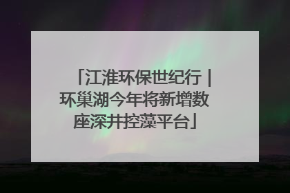 江淮环保世纪行｜环巢湖今年将新增数座深井控藻平台