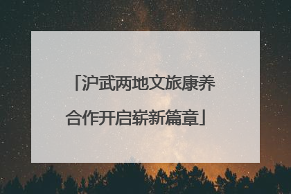 沪武两地文旅康养合作开启崭新篇章