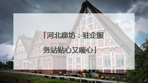 河北廊坊：驻企服务站贴心又暖心