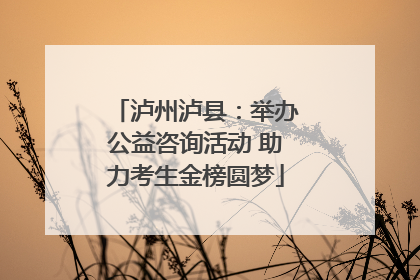 泸州泸县：举办公益咨询活动 助力考生金榜圆梦