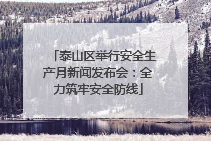 泰山区举行安全生产月新闻发布会：全力筑牢安全防线
