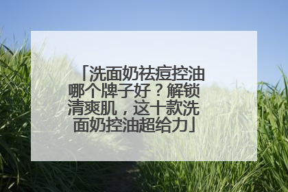 洗面奶祛痘控油哪个牌子好？解锁清爽肌，这十款洗面奶控油超给力
