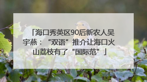 海口秀英区90后新农人吴宇燕：“双语”推介让海口火山荔枝有了“国际范”