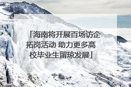 海南将开展百场访企拓岗活动 助力更多高校毕业生留琼发展