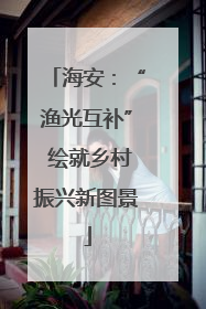 海安：“渔光互补” 绘就乡村振兴新图景