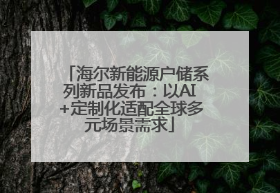 海尔新能源户储系列新品发布：以AI+定制化适配全球多元场景需求