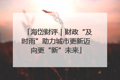 海岱财评｜财政“及时雨”助力城市更新迈向更“新”未来