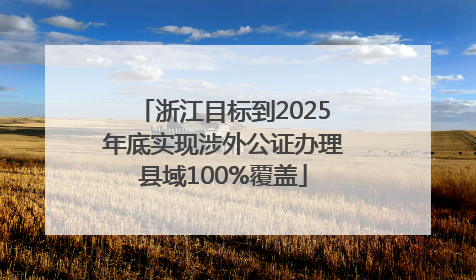 浙江目标到2025年底实现涉外公证办理县域100%覆盖