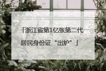 浙江省第1亿张第二代居民身份证“出炉”