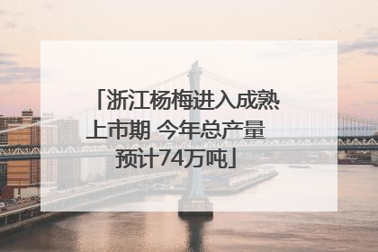 浙江杨梅进入成熟上市期 今年总产量预计74万吨