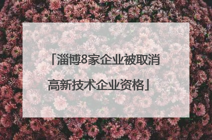 淄博8家企业被取消高新技术企业资格
