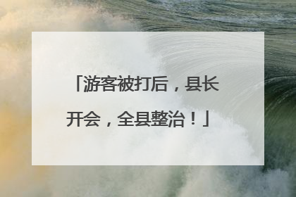 游客被打后，县长开会，全县整治！