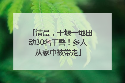 清晨，十堰一地出动30名干警！多人从家中被带走