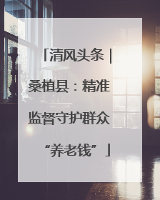 清风头条｜桑植县：精准监督守护群众“养老钱”