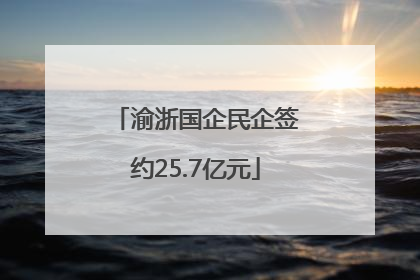 渝浙国企民企签约25.7亿元