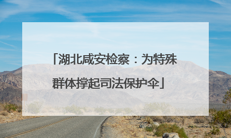 湖北咸安检察：为特殊群体撑起司法保护伞
