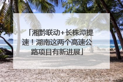 湘黔联动+长株潭提速！湖南这两个高速公路项目有新进展
