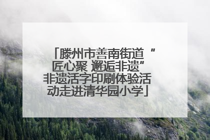 滕州市善南街道“匠心聚 邂逅非遗”非遗活字印刷体验活动走进清华园小学