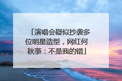 演唱会疑似抄袭多位明星造型，网红何秋亊：不是我的错