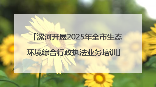 漯河开展2025年全市生态环境综合行政执法业务培训