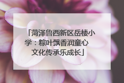 菏泽鲁西新区岳楼小学：粽叶飘香润童心 文化传承乐成长