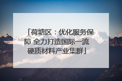 荷塘区：优化服务保障 全力打造国际一流硬质材料产业集群