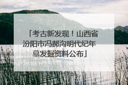 考古新发现！山西省汾阳市冯郝沟明代纪年墓发掘资料公布