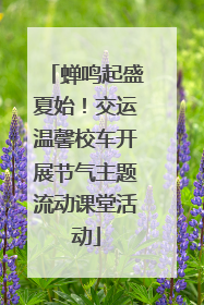 蝉鸣起盛夏始！交运温馨校车开展节气主题流动课堂活动