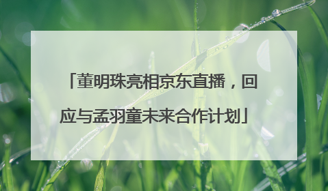 董明珠亮相京东直播，回应与孟羽童未来合作计划