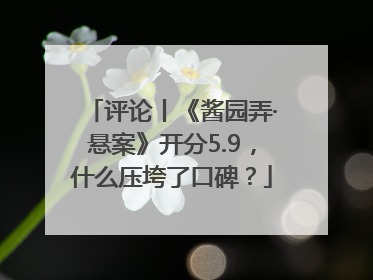 评论丨《酱园弄·悬案》开分5.9，什么压垮了口碑？