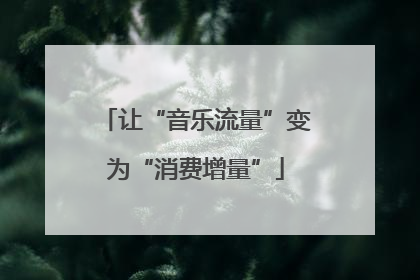 让“音乐流量”变为“消费增量”
