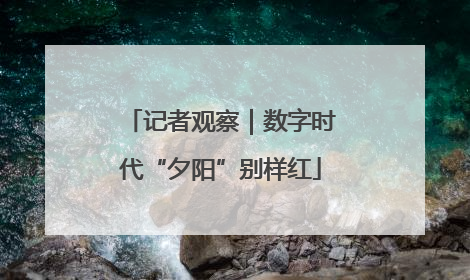 记者观察｜数字时代“夕阳”别样红