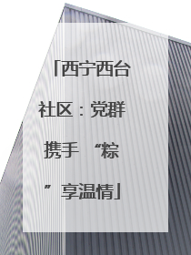 西宁西台社区：党群携手 “粽”享温情