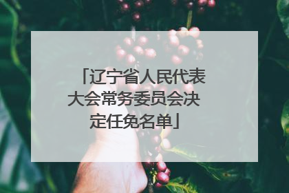 辽宁省人民代表大会常务委员会决定任免名单