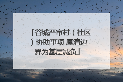谷城严审村（社区）协助事项 厘清边界为基层减负