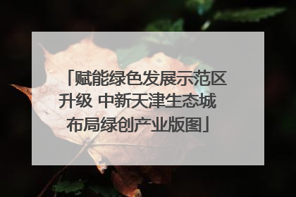 赋能绿色发展示范区升级 中新天津生态城布局绿创产业版图