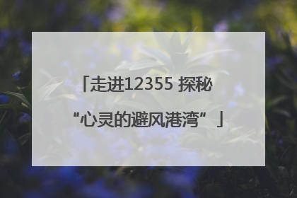 走进12355 探秘“心灵的避风港湾”